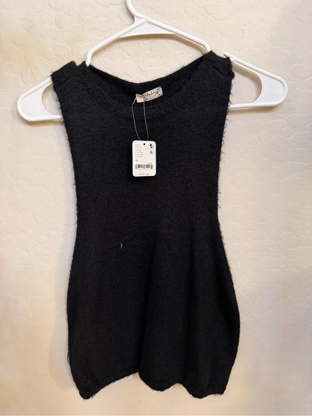 NWT Free People Women's Black Sleeveless Knit Top - Picture 1 of 4